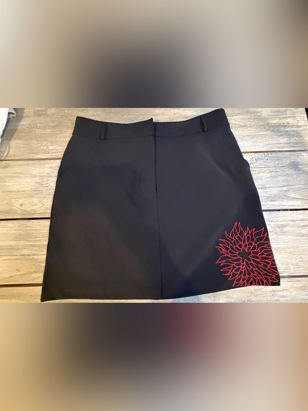 Nike Black Skort Golf with Red Floral Stitching